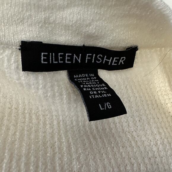 Eileen Fisher Womens Knit Blouse Short Sleeve Cream Size Large Organic Linen - Picture 6 of 6